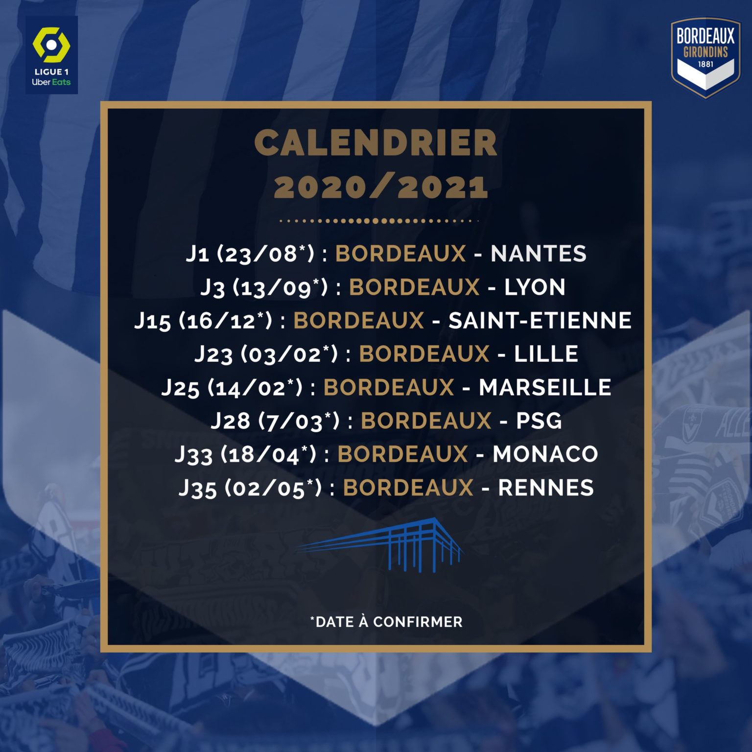 Calendrier Match Girondins 